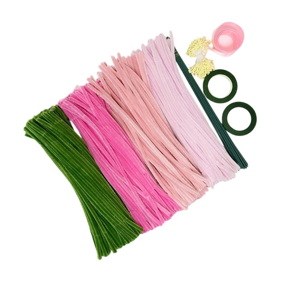 All-In-One 400Pcs DIY Flower Craft Kit with Pipe Cleaners - Handmade Bouquet Making Set for Kids & Adults