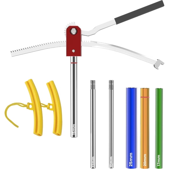All-In-One Dirt Bike Tire Changer Kit - Fits 16" to 21" Wheels, Includes 15/17/20/25mm Axles, Colours