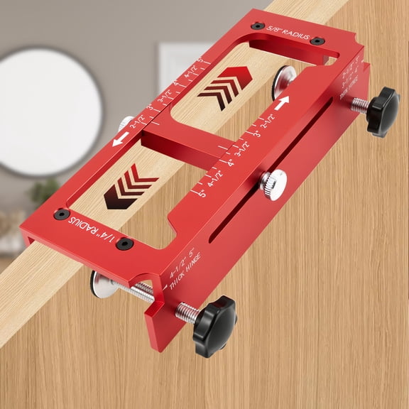 All In One Door Hinge Mortising Jig Kit Aluminum Door Hinge and Latch Installation Template with Hole Saw Drill Bit