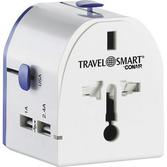 Conair All-In-One International Adapter with 2 USB Ports