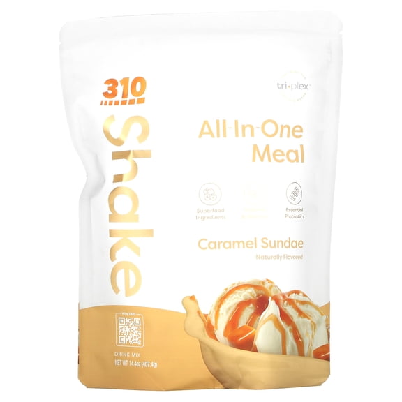 All-In-One Meal Shake, Caramel Sundae , 14.4 oz (407.4 g), 310 Nutrition