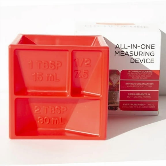 All-In-One Measuring Cube | 30+ Sizes | Kitchen | Baking | Great Gift | Red