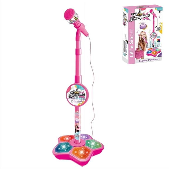 All-In One Microphone Toy ,Karaoke Machine with Lights,Microphone with Adjustable Stand Singing Karaoke Machine