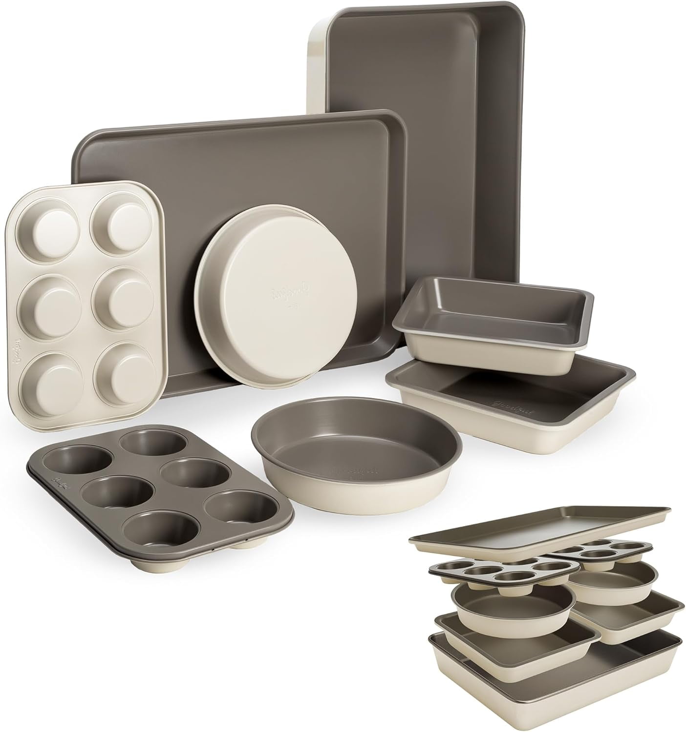Linen 8-Piece Nonstick Stackable Bakeware Set