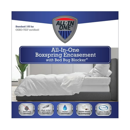 All-in-One Bed Bug Blocker Box Spring Encasement Mattress Protector, Twin