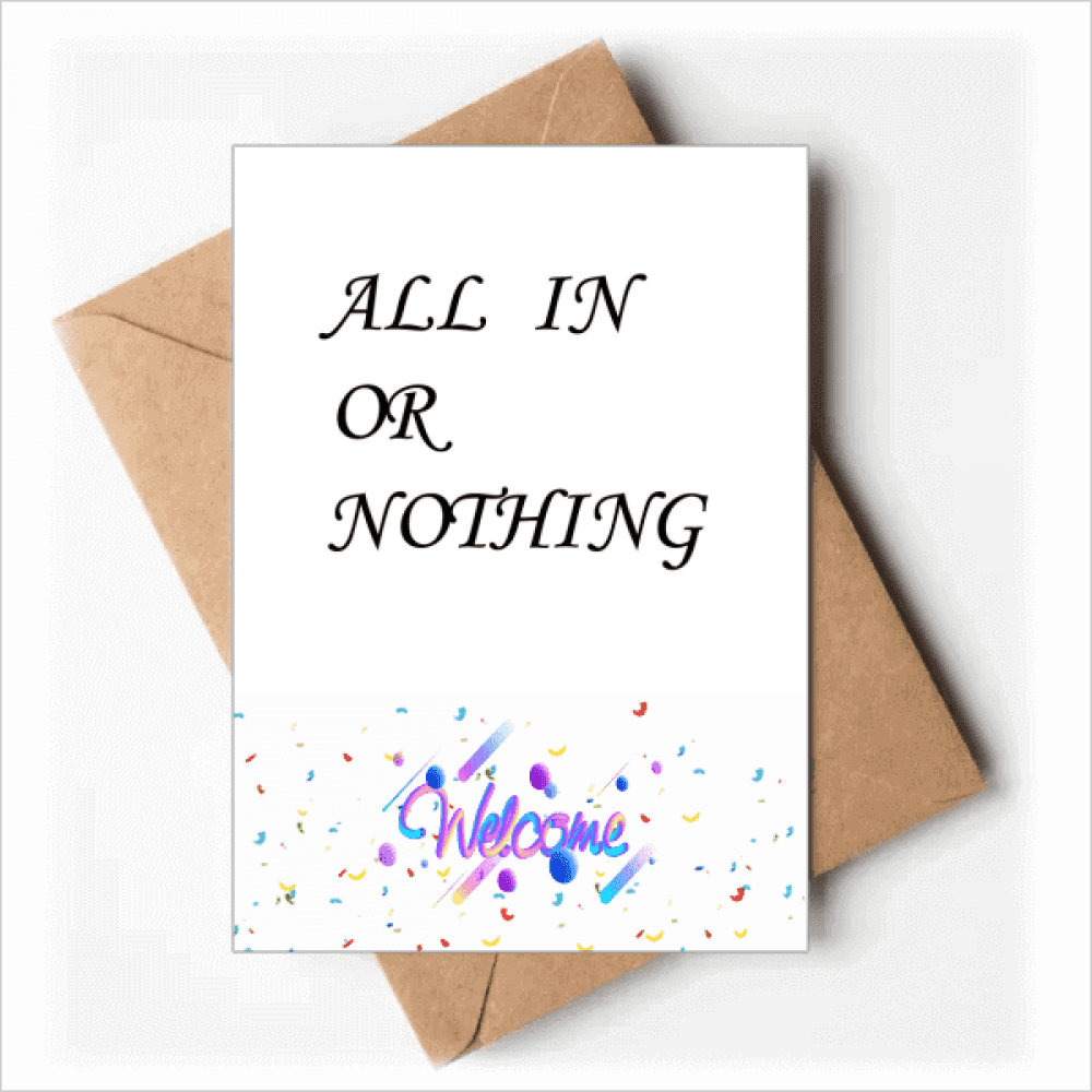 All In Or Nothing Quotes Art Deco Fashion Back Greeting