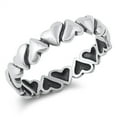 thumbnail image 1 of All In Stock Alternative Heart Band Sterling Silver Ring Size 4, 1 of 3