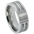 thumbnail image 1 of All In Stock Brushed Titanium Double Cable Design Ring Size 11.5, 1 of 3