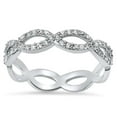 thumbnail image 1 of All In Stock Clear CZ Infinity Eternity Ring Sterling Silver Size 7, 1 of 3