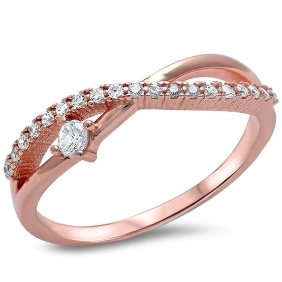 All In Stock Clear CZ Infinity Synbol Ring Sterling Silver Size 9