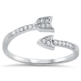 thumbnail image 1 of All In Stock Clear Cubic Zirconia Open Arrow Ring Sterling Silver Sz 8, 1 of 3