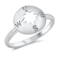 thumbnail image 1 of All In Stock Compass Cutout Star Center Sterling Silver Ring Size 10, 1 of 3