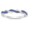 thumbnail image 1 of All In Stock Dark Blue CZ Overlap Wavy Ring Sterling Silver Size 6, 1 of 3
