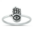 thumbnail image 1 of All In Stock Evil Eye Hamsa Oxidized Sterling Silver Ring Size 7, 1 of 3