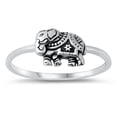 thumbnail image 1 of All In Stock Indian Elephant Oxidized Sterling Silver Ring Size 4, 1 of 3