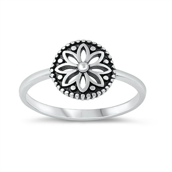 All In Stock M&ala Design Oxidized Sterling Silver Ring Size 5