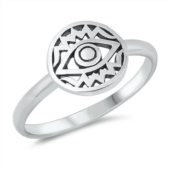 All In Stock Protection From All Evil Eye Sterling Silver Ring Size 5