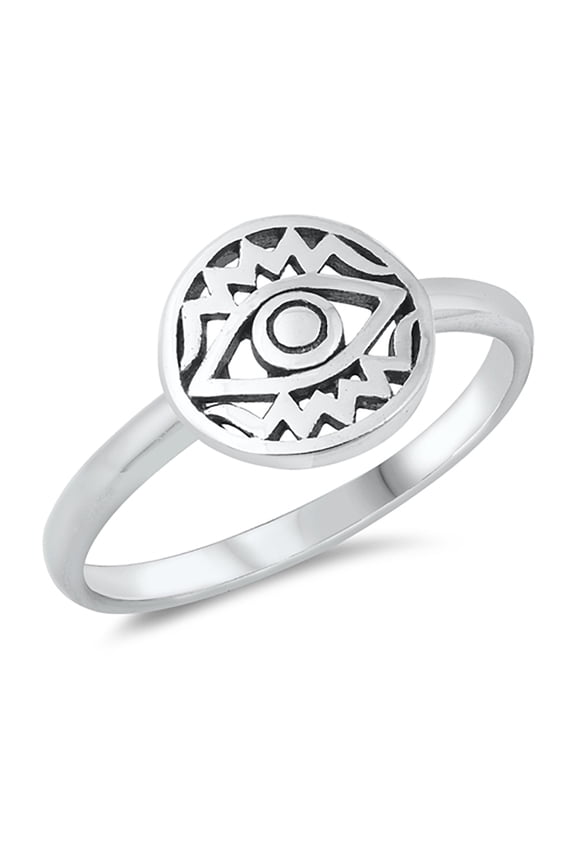 Protection From All Evil Eye Sterling Silver Ring Size 9