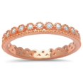 thumbnail image 1 of All In Stock Round CZ Beaded Crown Band Ring Sterling Silver Size 10, 1 of 3