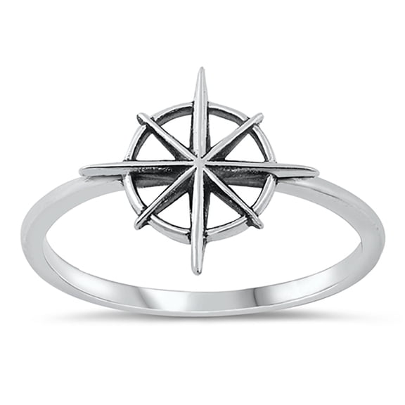 All In Stock Ships Wheel Oxidized Sterling Silver Ring Size 10