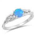 thumbnail image 1 of All In Stock Simulated Opal Celtic Wicca Sterling Silver Ring Size 5, 1 of 3