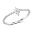 thumbnail image 1 of All In Stock Small Clear CZ Twinkle Star Sterling Silver Ring Size 8, 1 of 3