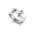 thumbnail image 1 of All In Stock Sterling Silver Forever Locked Double Heart Ring Size 5, 1 of 5
