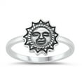 thumbnail image 1 of All In Stock Sun Face Oxidized Sterling Silver Ring Size 8, 1 of 3