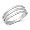 thumbnail image 1 of All In Stock Triple Band High Polished Sterling Silver Ring Size 7, 1 of 3