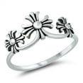 thumbnail image 1 of All In Stock Triple Medieval Cross Sterling Silver Ring Size 10, 1 of 3