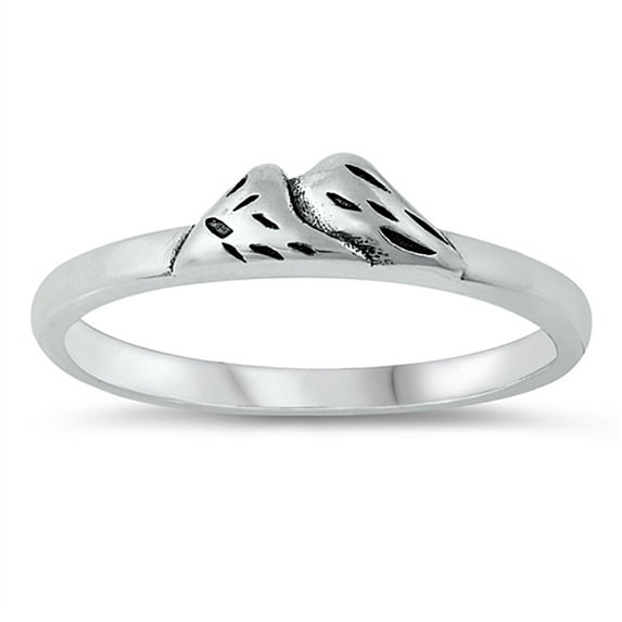 All In Stock Two Mountains Oxidized Sterling Silver Ring Size 8