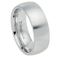 thumbnail image 1 of All In Stock White Titanium Comfort Fit 8MM Brushed Wedding Ring Size 7.5, 1 of 3