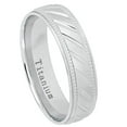 thumbnail image 1 of All In Stock White Titanium Decorated Milgrain Sides Wedding Ring Size 8.5, 1 of 3