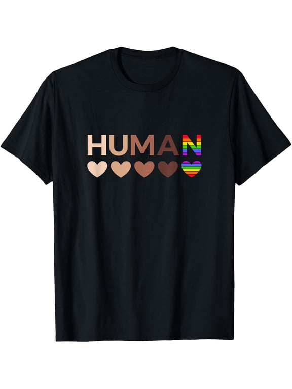 All-Inclusive Hearts for BLM Racial Justice & Human Equality T-Shirt men and women can wear, black, white, gifts