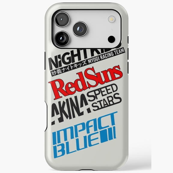 All Initial D Team Logos Racing iPhone Case 17 11 12 13 14 15 16 Pro Max up to size 5XL