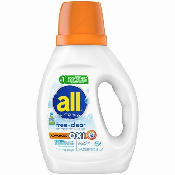 All Liquid Laundry Detergent Fresh Clean + Oxi + Odor Lifter (Pack 1) - 30 Loads, 54fl