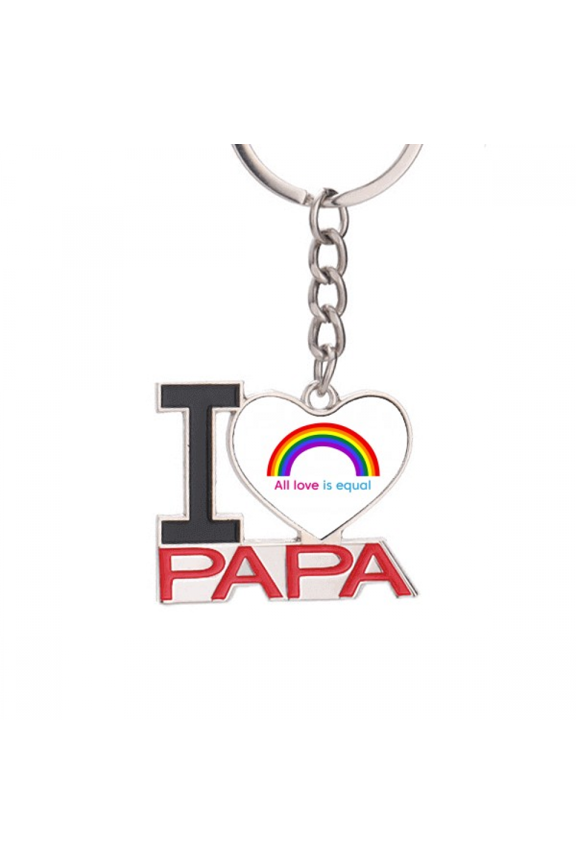 All Love Is Equal Art Deco Fashion Keychain Metal Keyring Holder Love PAPA Father