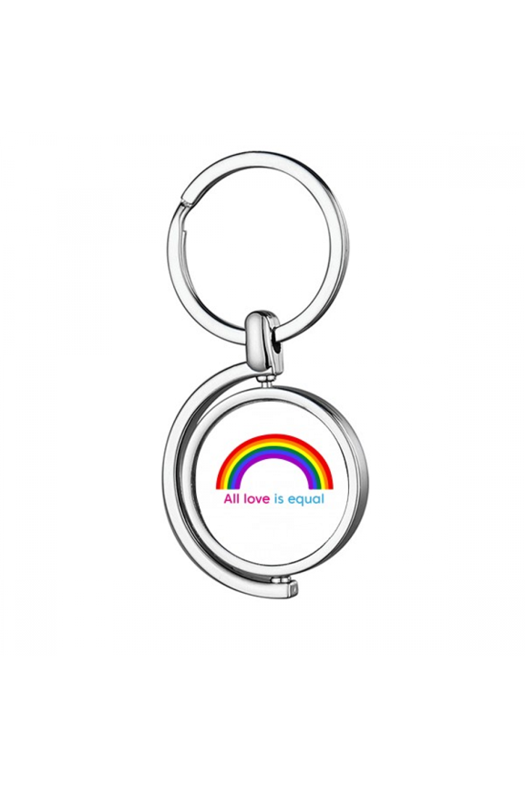 All Love Is Equal Art Deco Fashion Rotating Keychain Metal Keyring Holder