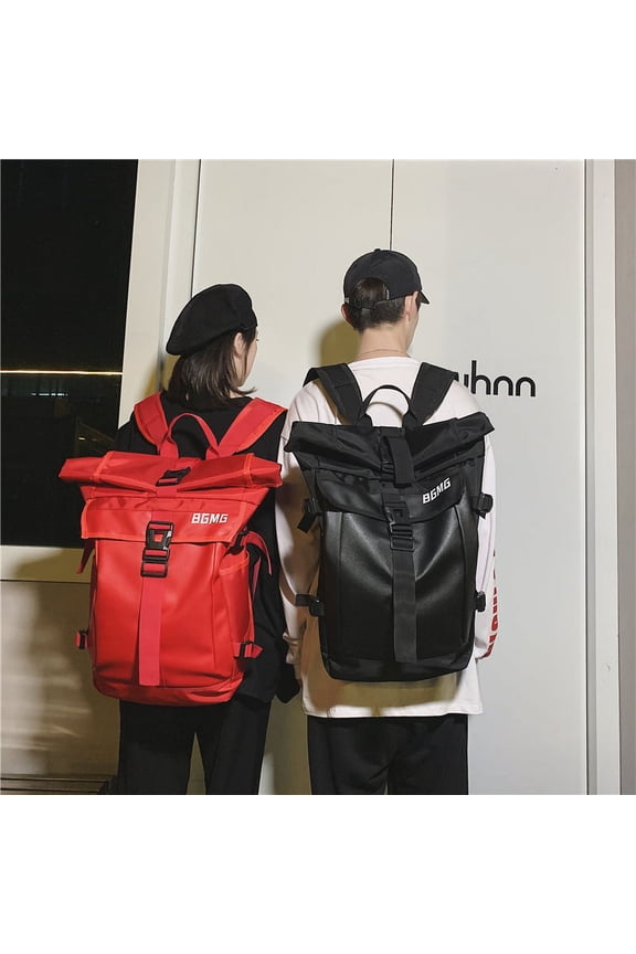 All-Match Backpack Female College Students Fashion Trend Travel Bag Couple Backpack,Red