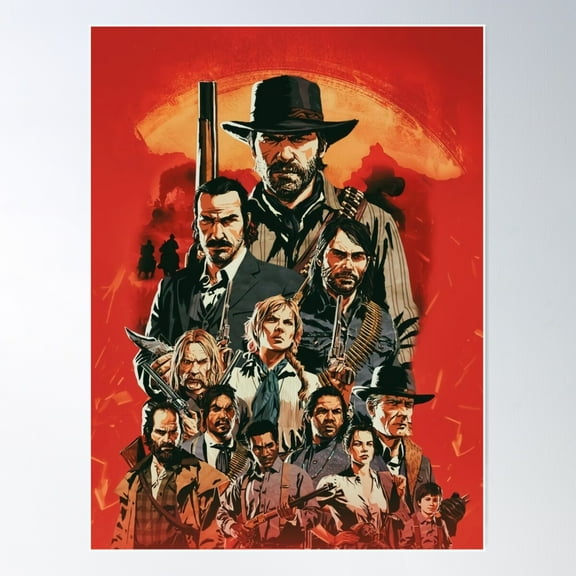 All Members Art Works Of Rdr 1 And 2 Online Game Poster Wall Art, Modern Wall Decor For Living Room Bedroom, 24x36 UNFRAMED
