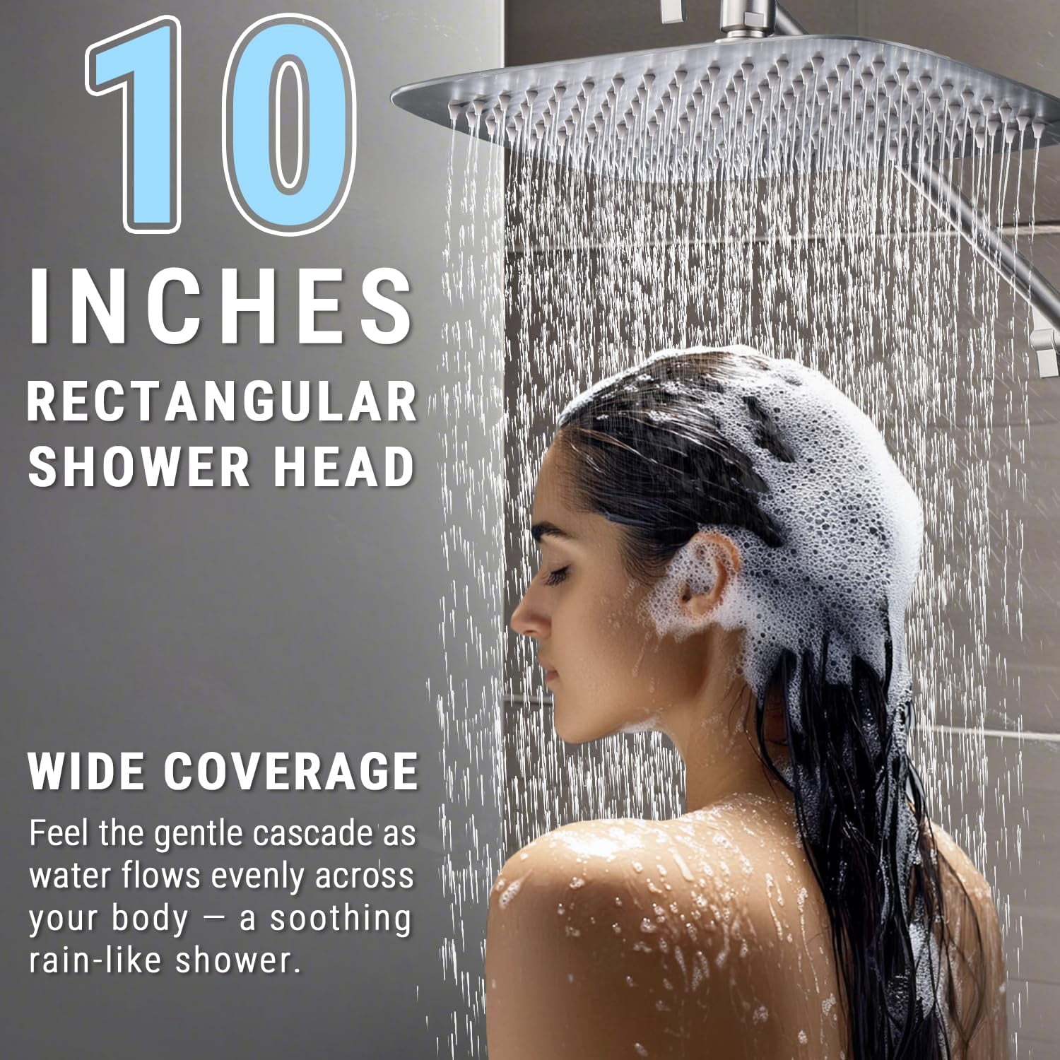All Metal 10 Inch Shower Head With Massage Mode Handheld  Rain Spray Combo 3-way Diverter Pause Setting 11 Adjustable Extension Arm (brushed Nickel)
