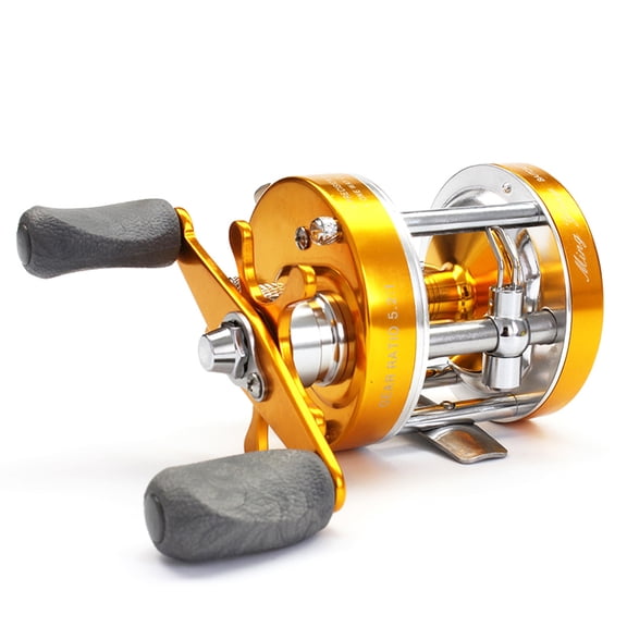 All Metal Baitcasting Fishing Reel 5.2:1 Left/Right Hand Centrifugal Brake For Small Lures Double Brake Golden