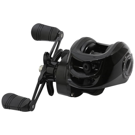 All-Metal Baitcasting Reel, Left Hand Low Profile Reel with Effective Braking System, Enhanced Casting Range, Anti-Backlash, Water Drop Design for Lure Fishing, Black