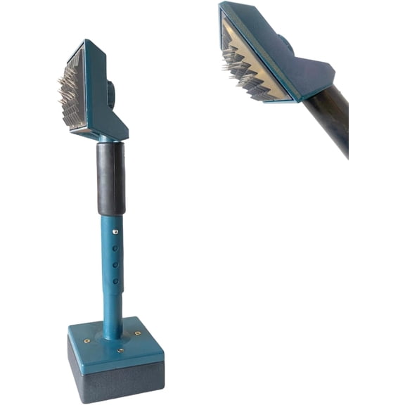 All Metal Carpet Knee Kicker with Extendable Handle and Soft Padding, Carpet Stretching Tool (BLUE)