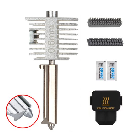 Industrial Grade Stainless Steel Hotend Assembly For 3D Printers Metal Extruder Hot End Heating Block