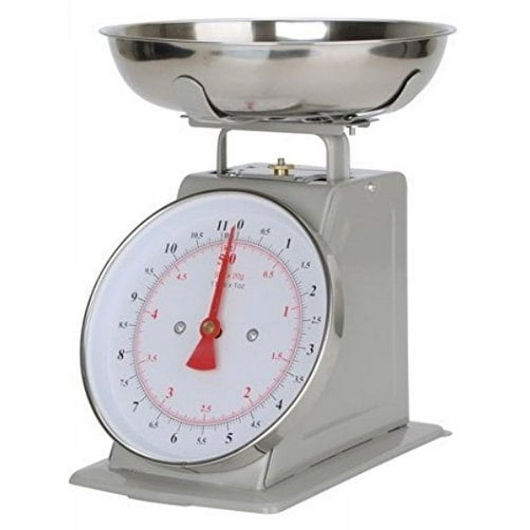 All Metal Kitchen Scale Manual 22-lbs 10-Kilo Balanza De Cocina Stainless  Steel Silver