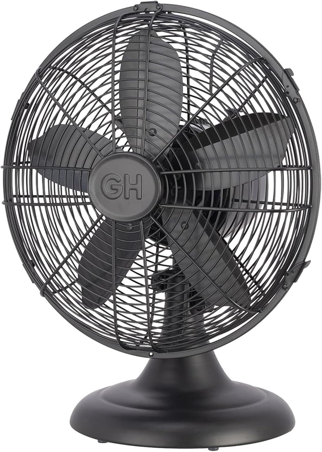 All-Metal Oscillating Retro Desk Fan with 3 Speeds and Tilt Adjustment ...