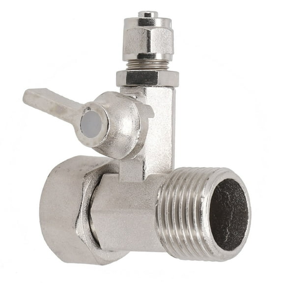 All Metal RO Water Line Adapter 1/2" To 1/4" With Ball Valve, Chrome-Plated Brass Angle Stop Valve For Reverse Osmosis Systems