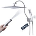 All Metal Rainfall Shower Head with Handheld Spray, 12'' High Pressure