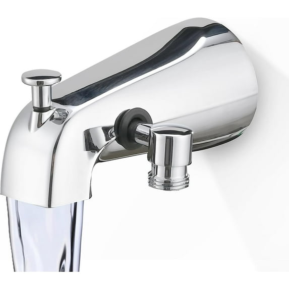 All Metal Tub Spout with Diverter Chrome, Fits 1/2” or 3/4" Threaded Pipes, Bathtub Faucet with Shower Diverter for Convenient Water Control